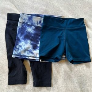 EUC  active shorts and one pair capri size 3T